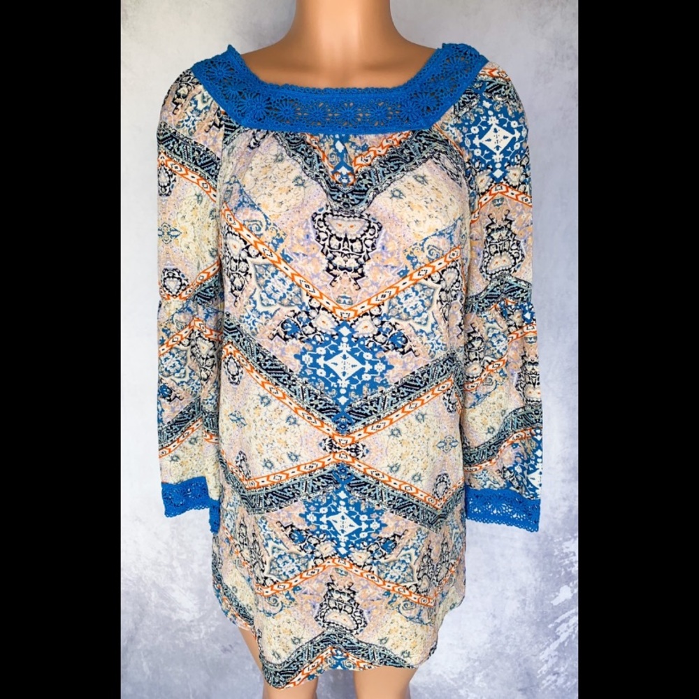 Xhilaration- Boho, Long Sleeve, Mini Dress
